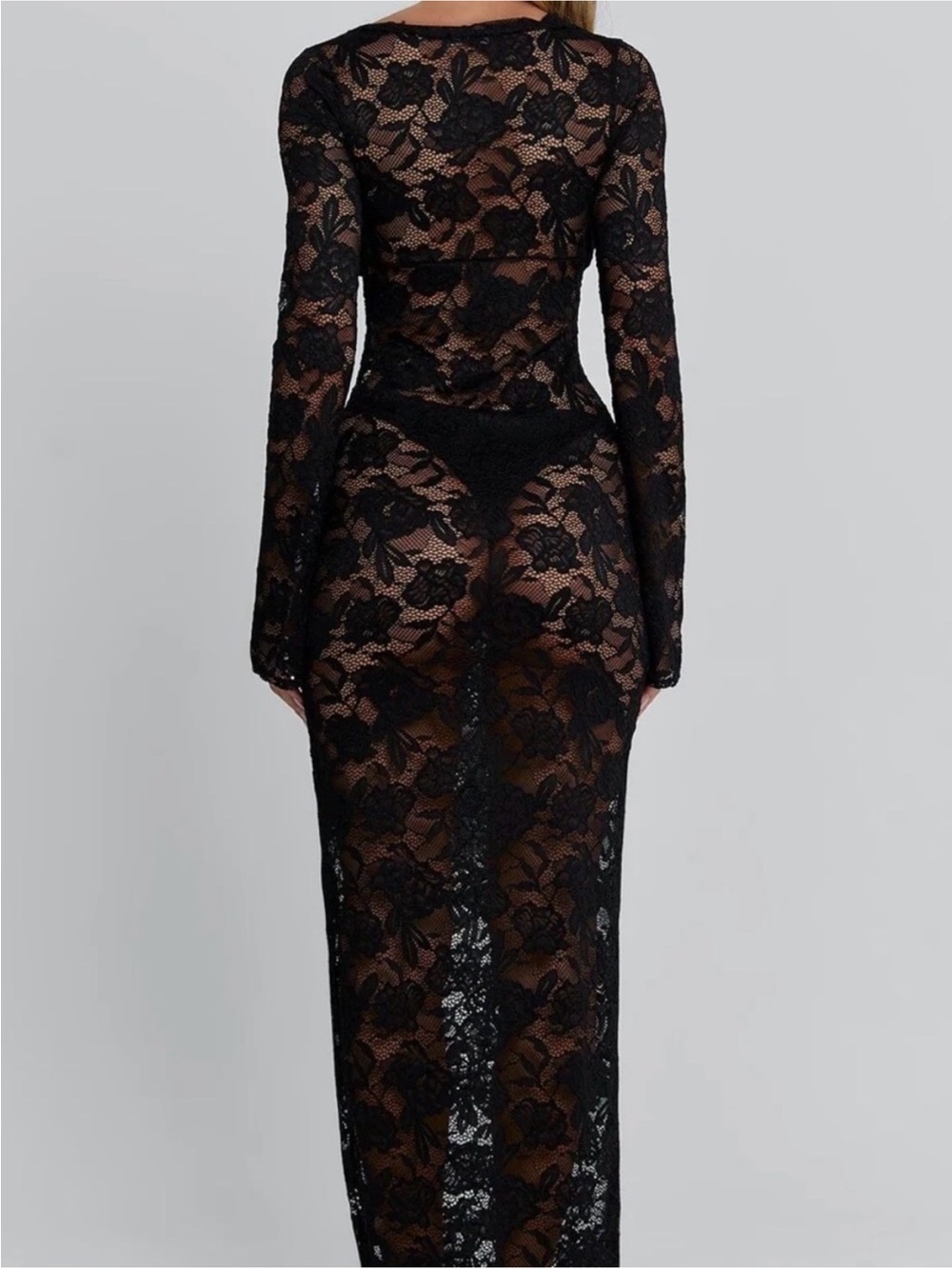 Outcast Clothing Black Maxi Lace Dress - Picture 2 of 6